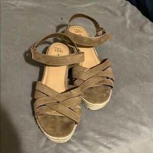 Time and Tru Tan Espadrille Shoes with Strappy Design
